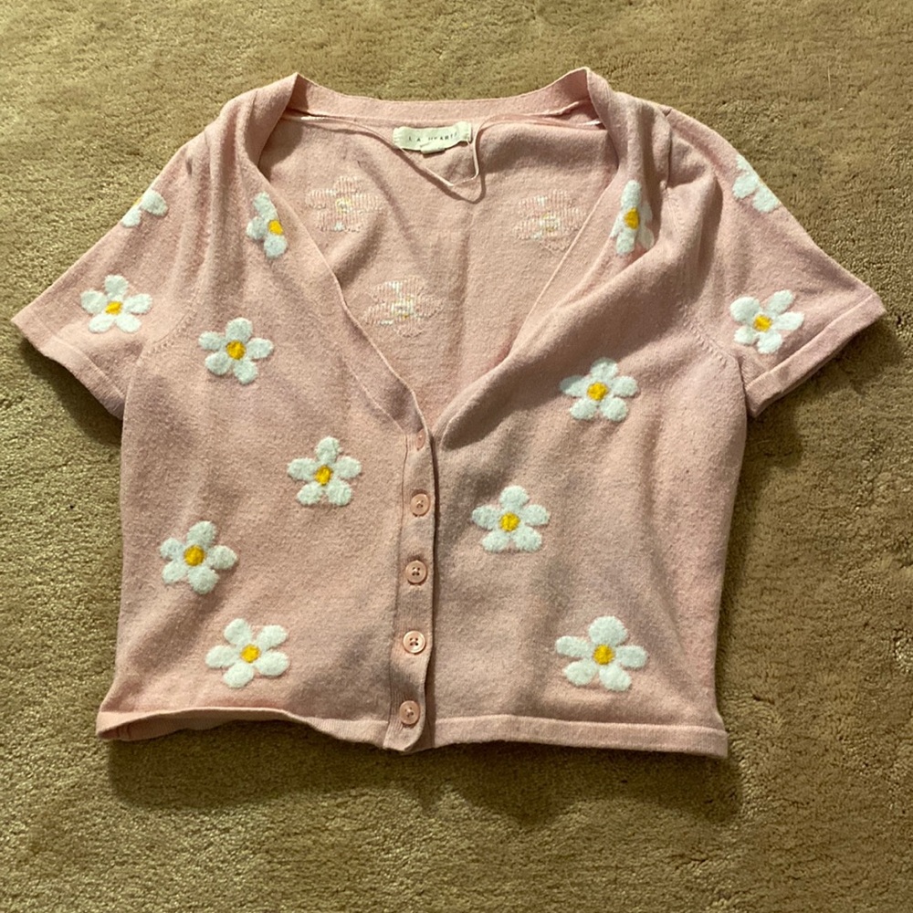 la hearts/PacSun cropped buttoned t shirt